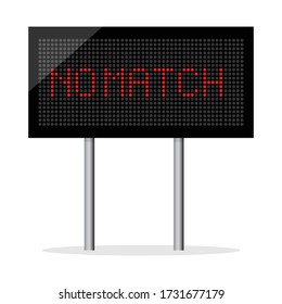 No Match Digital Word Design On LED Board