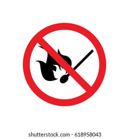 No matches and fire icon sign pattern on white background. Template for prints and decoration. Vector illustration