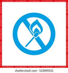 No matches and fire sign  vector EPS 10, abstract icon  flat design,  illustration modern isolated badge for website or app - stock info graphics
