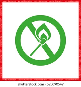 No matches and fire sign  vector EPS 10, abstract icon  flat design,  illustration modern isolated badge for website or app - stock info graphics