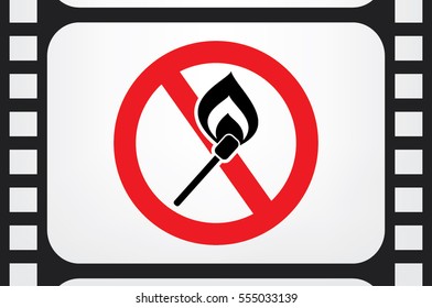 No matches and fire sign  vector EPS 10, abstract icon  flat design,  illustration modern isolated badge for website or app - stock info graphics