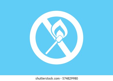 No matches and fire sign  vector EPS 10, abstract icon  flat design,  illustration modern isolated badge for website or app - stock info graphics.