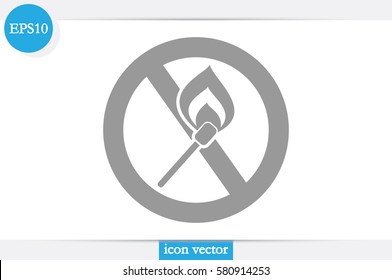 No matches and fire sign  vector EPS 10, abstract icon  flat design,  illustration modern isolated badge for website or app - stock info graphics.