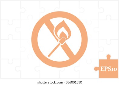 No matches and fire sign  vector EPS 10, abstract icon  flat design,  illustration modern isolated badge for website or app - stock info graphics
