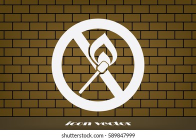 No matches and fire sign  vector EPS 10, abstract icon  flat design,  illustration modern isolated badge for website or app - stock info graphics