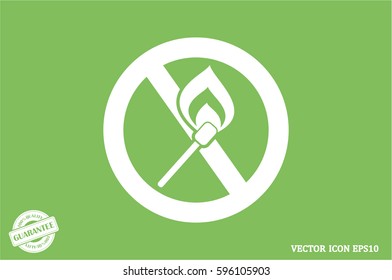 No matches and fire sign  vector EPS 10, abstract icon  flat design,  illustration modern isolated badge for website or app - stock info graphics
