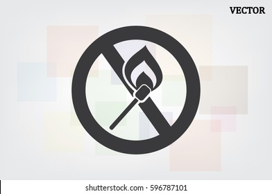 No matches and fire sign  vector EPS 10, abstract icon  flat design,  illustration modern isolated badge for website or app - stock info graphics