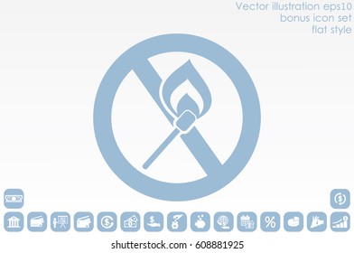 No matches and fire sign  vector EPS 10, abstract icon  flat design,  illustration modern isolated badge for website or app - stock info graphics