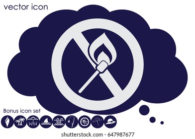 No matches and fire sign  vector EPS 10, abstract icon  flat design,  illustration modern isolated badge for website or app - stock info graphics