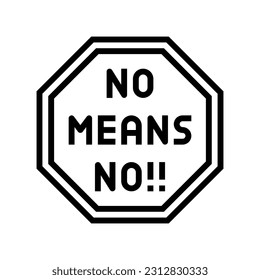 no means no feminism woman line icon vector. no means no feminism woman sign. isolated contour symbol black illustration