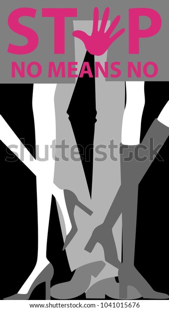 No Means No Poster Sexual Abuse Stock Vector Royalty Free 1041015676