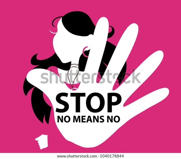 ノーポスター 女性の権利カード 性的虐待防止ポスター のベクター画像素材 ロイヤリティフリー