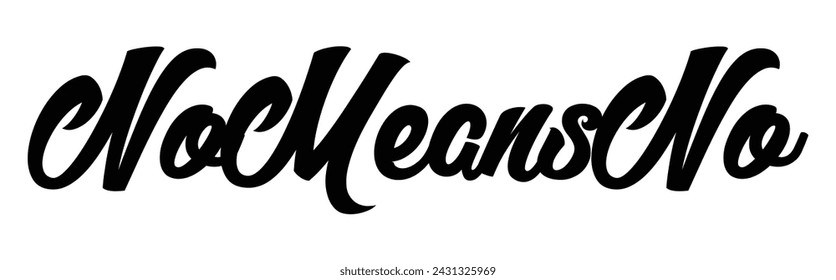 no means no text on white background.