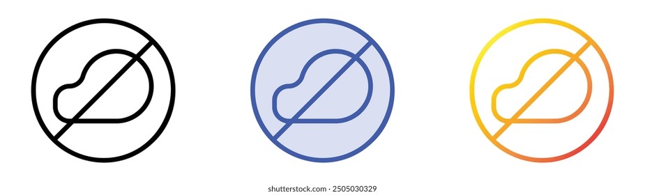 no meat icon. Linear, Blue Fill and Gradient Style Design Isolated On White Background