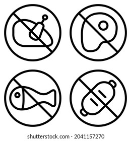 No meat icon with outline style. Suitable for website design, logo, app and UI. Based on the size of the icon in general, so it can be reduced.