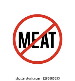 No meat icon vector. No meat symbol. Linear style sign for mobile concept and web design. No meat symbol illustration. Pixel vector graphics - Vector.