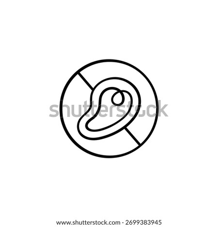 No Meat Line Style Icon Design