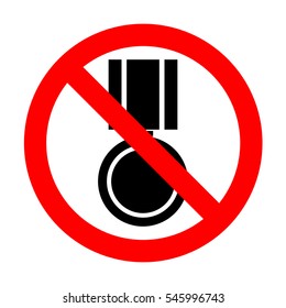 No Medal sign illustration. 