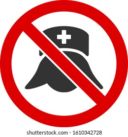 No medical nurses vector icon. Flat No medical nurses symbol is isolated on a white background.