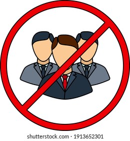 No Meeting Icon. Editable Outline With Color Fill Design. Vector Illustration.