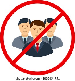 No Meeting Icon. Flat Color Design. Vector Illustration.