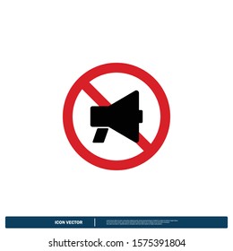 no megaphone icon vector logo template design element 