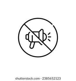 No megaphone line icon sign symbol isolated on white background
