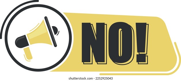 Mensaje Megaphone con texto de fondo amarillo. Pancarta de Megaphone. Diseño web.