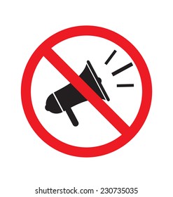 No megaphone or no speaker sign
