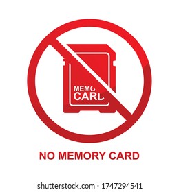 No memory card sign isolated on white background vector illustration.