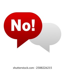 no, message bubbles. Vector illustration