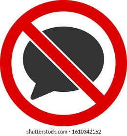 No message cloud vector icon. Flat No message cloud pictogram is isolated on a white background.