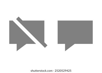 No message in conversation bubble illustration in both variations isolated. Vector icons in flat style