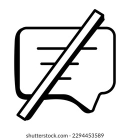 No message hand drawn icon with downloadable facility 