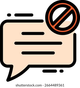 Icono Sin Mensaje: Bloqueado Chat Comunicación