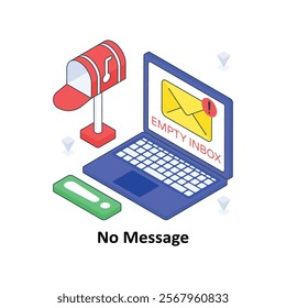 No Message isometric Colored illustration. EPS File stock illustration