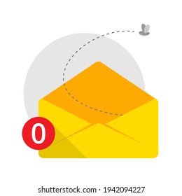 no message notification concept illustration flat design vector eps10. modern graphic element for landing page, button, empty state ui, infographic