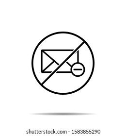 No message remove icon. Simple thin line, outline vector of web ban, prohibition, embargo, interdict, forbiddance icons for ui and ux, website or mobile application