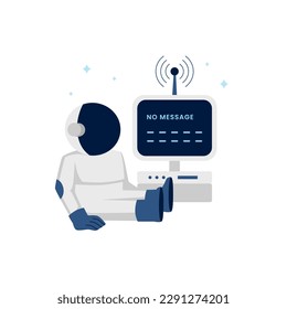 No message at screen computer at space with galaxy for no data or chat, message for ui element illustration error empty state