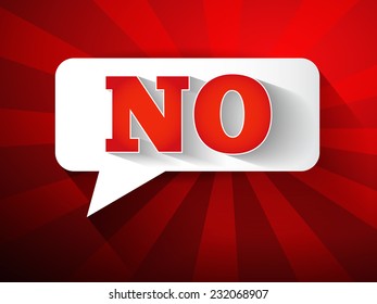NO Message vector bubble, promotional background, presentation poster