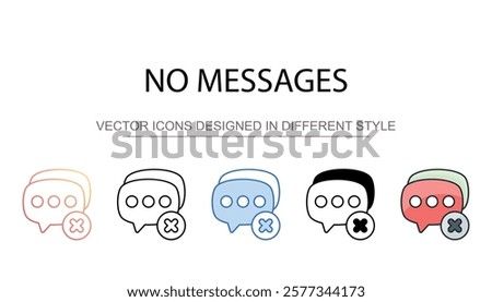 No Messages icon design with white background stock illustration