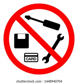 No Metal Objects or Magnetic Media Symbol Sign, Vector Illustration, Isolate On White Background Label .EPS10