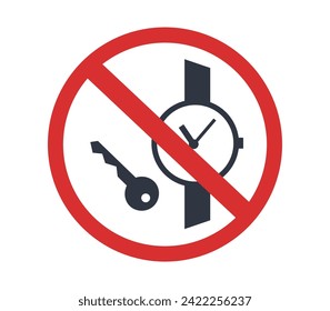 No metallic articles or watches symbol
