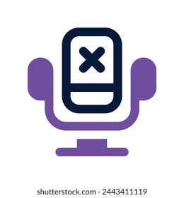 no mic icon. vector dual tone icon for your website, mobile, presentation, and logo design.