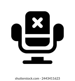 no mic icon. vector glyph icon for your website, mobile, presentation, and logo design.