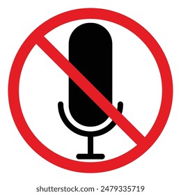No Mic symbol or Mic is prohibited. EPS Vector File