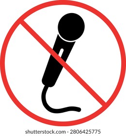 No Microphone Allow Icon Vector