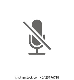 No microphone button. Mute symbol modern simple vector icon