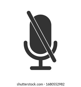 No microphone icon. Mute symbol modern, simple, vector, icon for website design, mobile app, ui. Vector Illustration