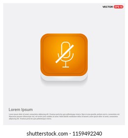 No Microphone icon Orange Abstract Web Button - Free vector icon